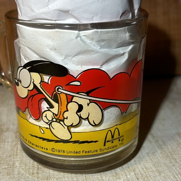 Vintage Garfield Glass Mug McDonalds 1978 - Jim Davis / Anchor Hocking - Picture 3 of 13